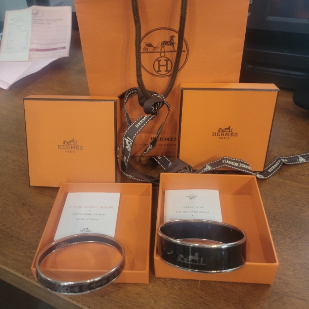 Hermes enamel bracelets